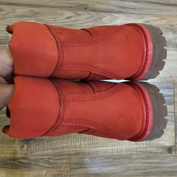 Timberland® Premium 6-Inch Waterproof Boot, red, size US 8 - Picture 16 of 17